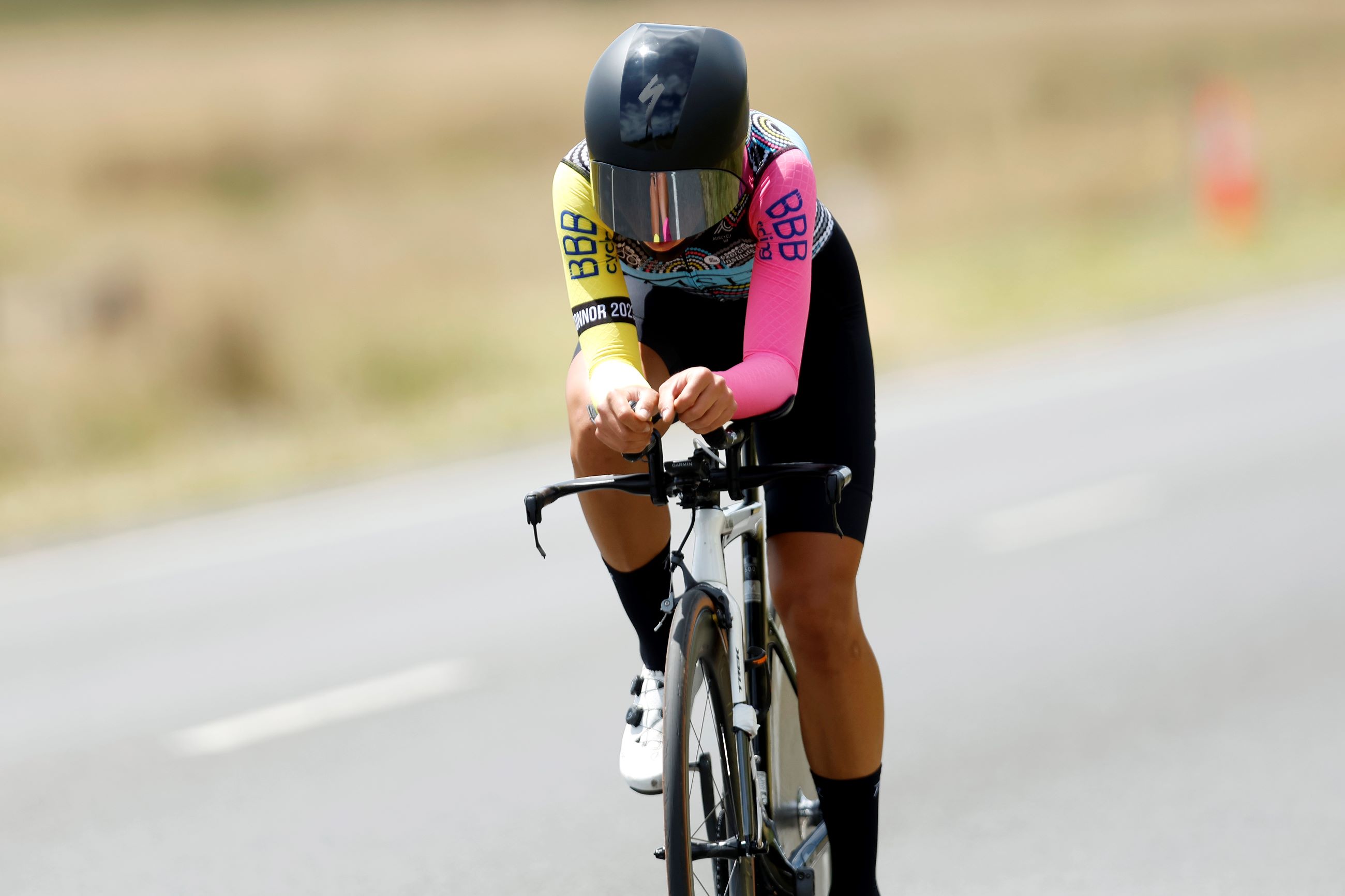 Sophia Sammons, Western Australian road cyclist in an individual time trial for Cycling Development Foundation. Photo by Con Chronis